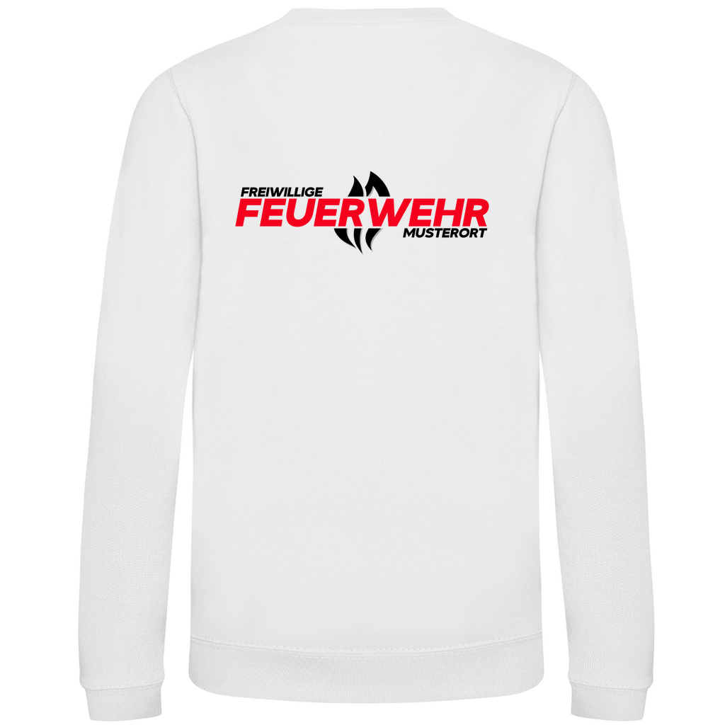 Kinder Sweatshirt - Flamme Freiwillige Feuerwehr Rot [Personalisierbar]