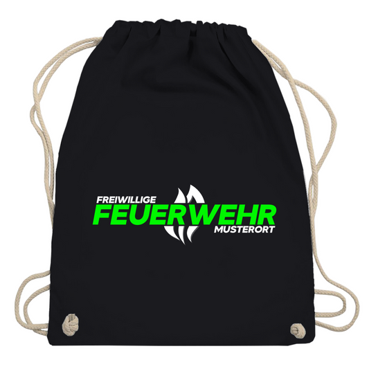 Turnbeutel - Flamme Freiwillige Feuerwehr Grün [Personalisierbar]