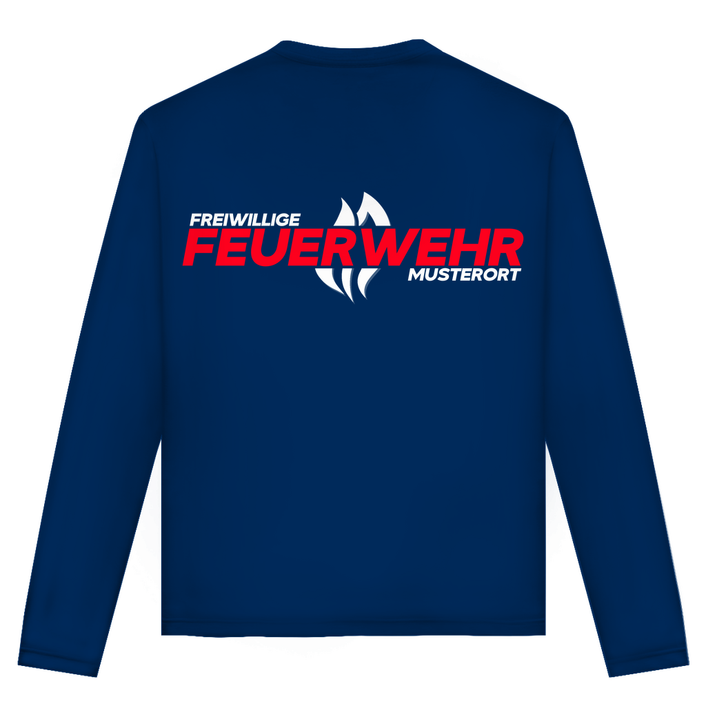 Unisex Langarmshirt - Flamme Freiwillige Feuerwehr Rot [Personalisierbar]