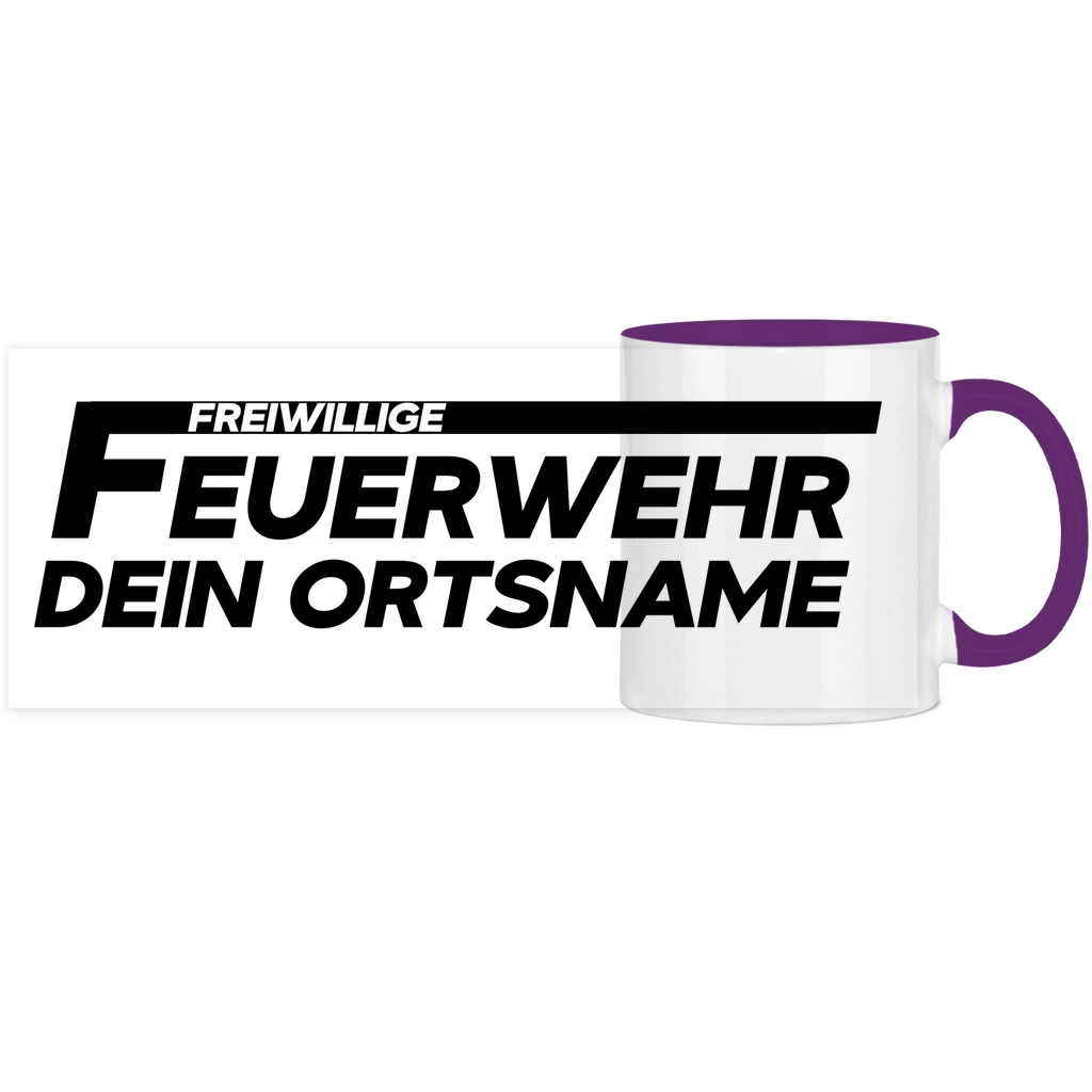 Panorama Tasse zweifarbig - Freiwillige Feuerwehr [Personalisierbar]