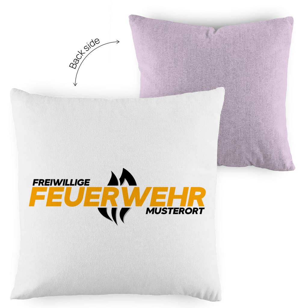 Kopfkissen zweifarbig - Flamme Freiwillige Feuerwehr Gelb [Personalisierbar]