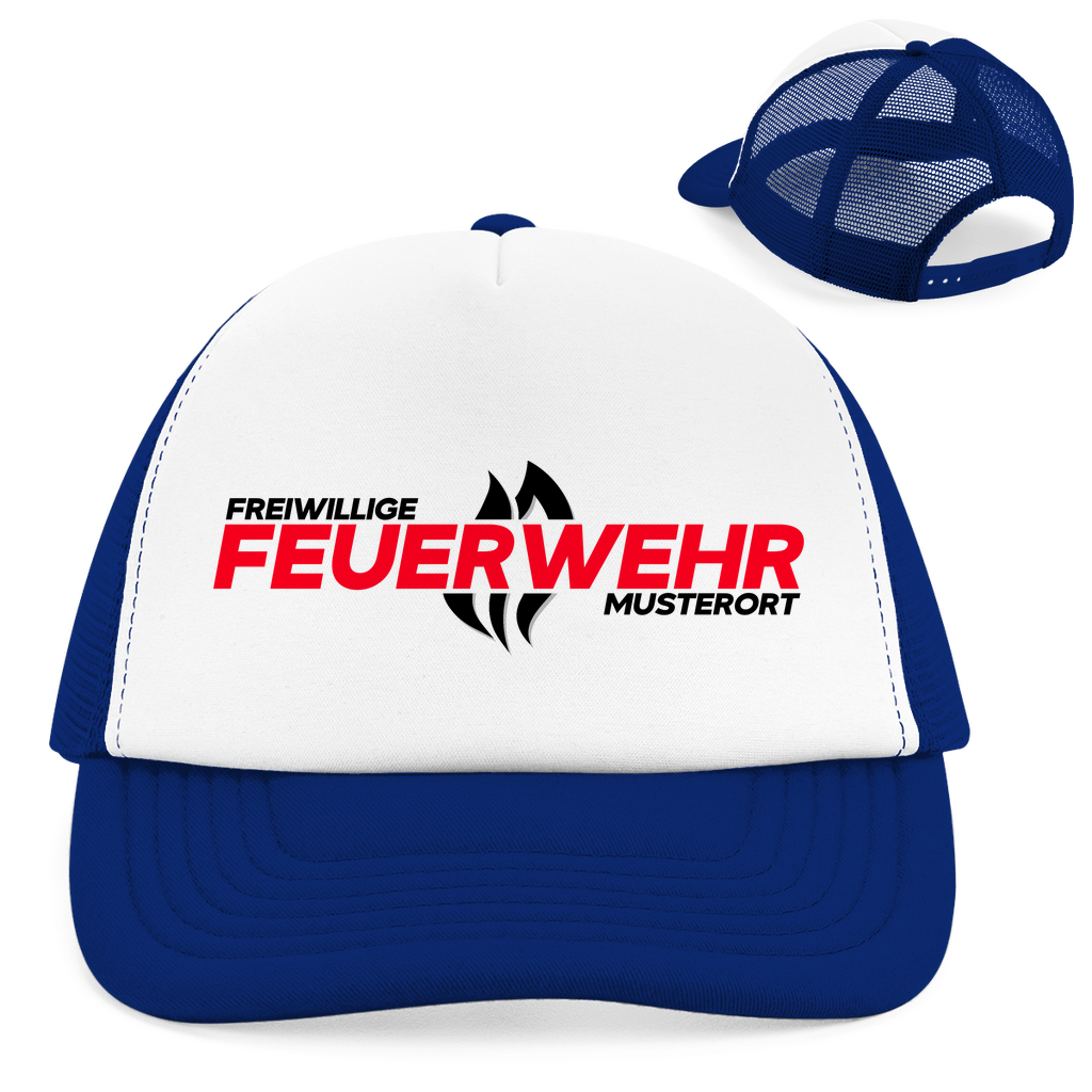 Retro Trucker Cap - Flamme Freiwillige Feuerwehr Rot [Personalisierbar]