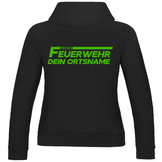 Damen Hoodie - Jugendfeuerwehr Grün [Personalisierbar]