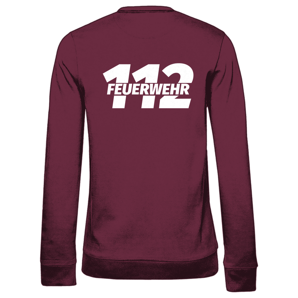 Damen Sweatshirt - 112 Feuerwehr Weiß