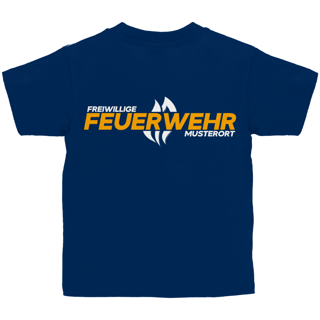 Kinder T-Shirt - Flamme Freiwillige Feuerwehr Gelb [Personalisierbar]