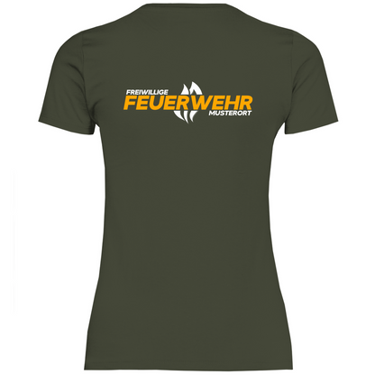 Damen T-Shirt - Flamme Freiwillige Feuerwehr Gelb [Personalisierbar]
