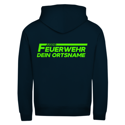 Unisex Zipper Hoodie - Jugendfeuerwehr Grün [Personalisierbar]