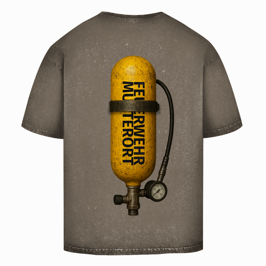 Oversize Washed T-Shirt - AGT Feuerwehr [Personalisierbar]