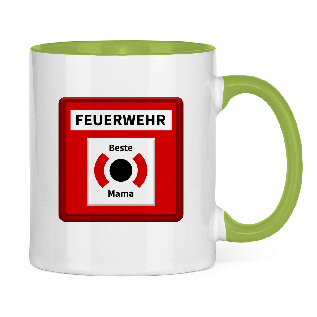 Tasse zweifarbig - Brandmelder Beste Mama