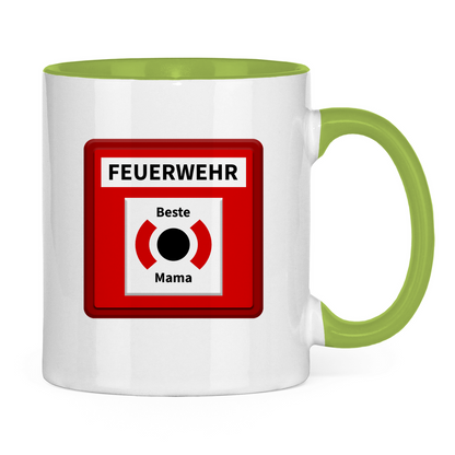 Tasse zweifarbig - Brandmelder Beste Mama