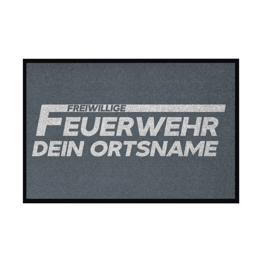 Fußmatte mit Gummirand - Freiwillige Feuerwehr Weiß (Personalisierbar)
