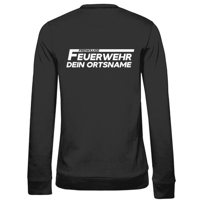 Damen Sweatshirt - Freiwillige Feuerwehr Weiß (Personalisierbar)