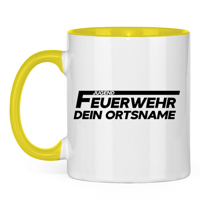 Tasse zweifarbig - Jugendfeuerwehr (Personalisierbar)