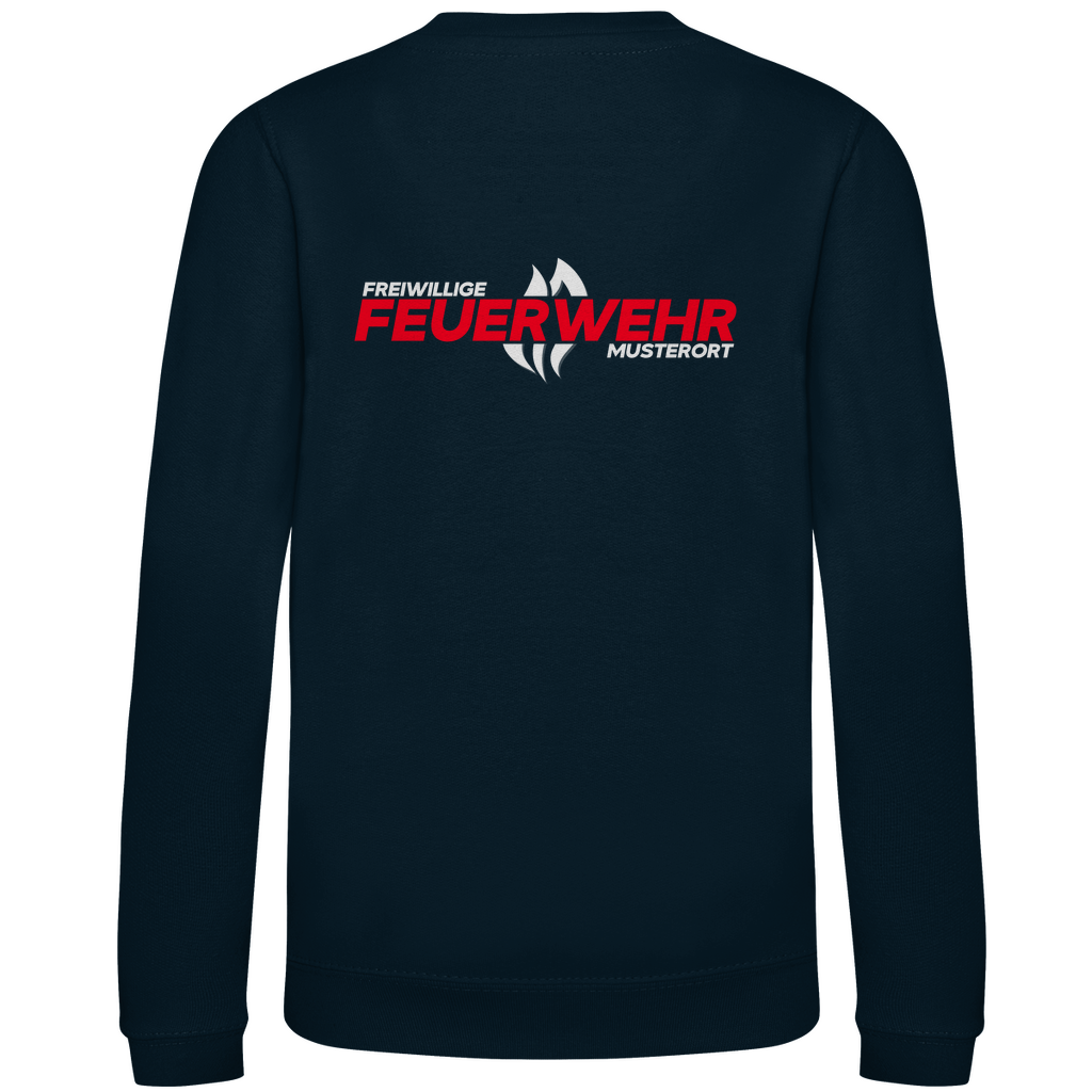 Kinder Sweatshirt - Flamme Freiwillige Feuerwehr Rot [Personalisierbar]
