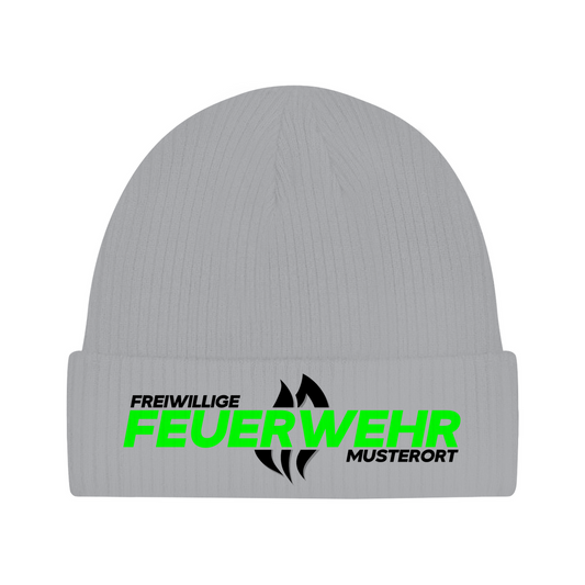Beanie - Flamme Freiwillige Feuerwehr Grün [Personalisierbar]