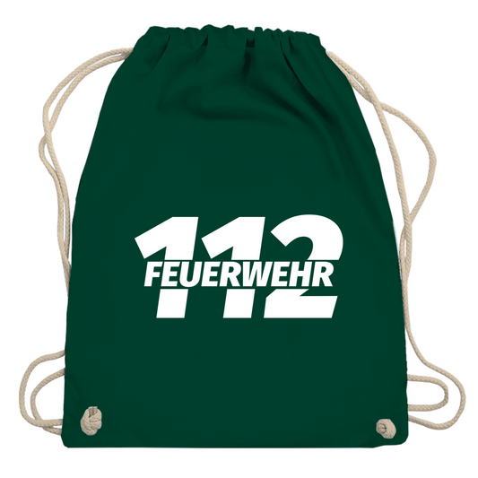 Turnbeutel - 112 Feuerwehr Weiß