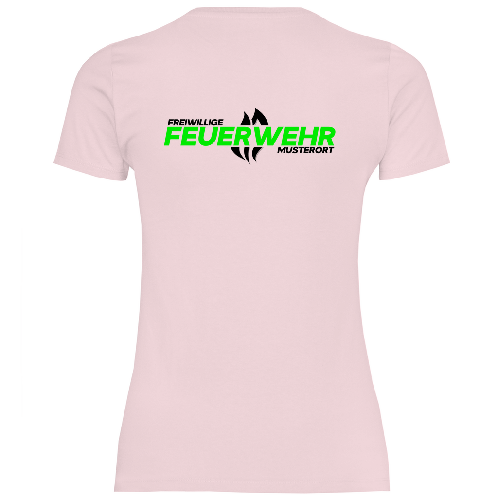 Damen T-Shirt - Flamme Freiwillige Feuerwehr Grün [Personalisierbar]