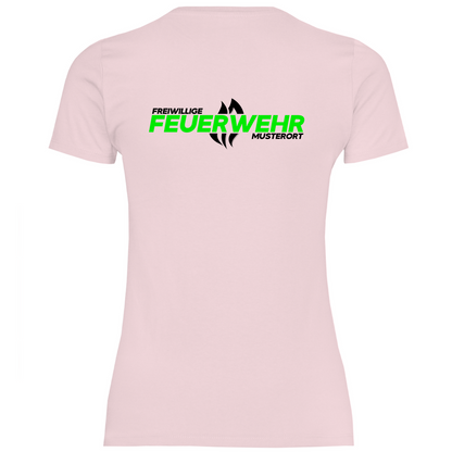 Damen T-Shirt - Flamme Freiwillige Feuerwehr Grün [Personalisierbar]