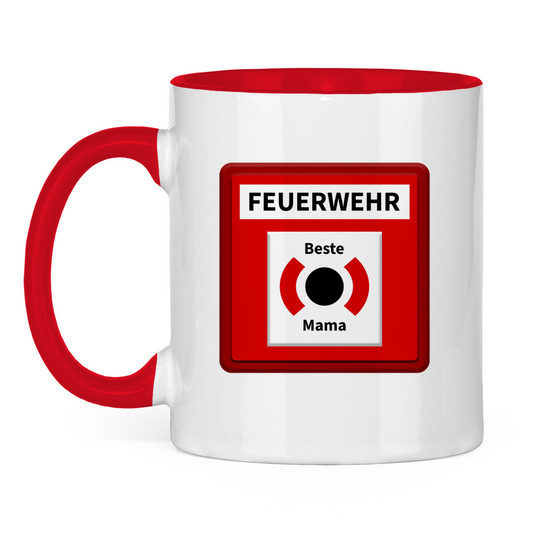 Tasse zweifarbig - Brandmelder Beste Mama
