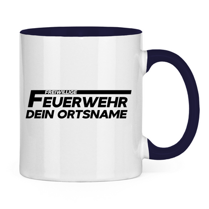 Tasse zweifarbig - Freiwillige Feuerwehr (Personalisierbar)