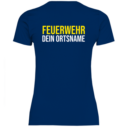 Damen T-Shirt - Feuerwehr Schriftzug (Personalisierbar)
