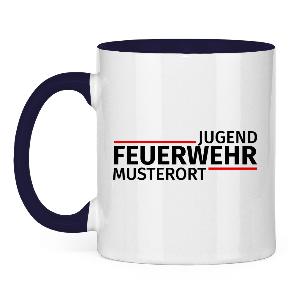 Tasse zweifarbig - Modern Jugendfeuerwehr [Personalisierbar]