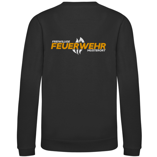 Kinder Sweatshirt - Flamme Freiwillige Feuerwehr Gelb [Personalisierbar]