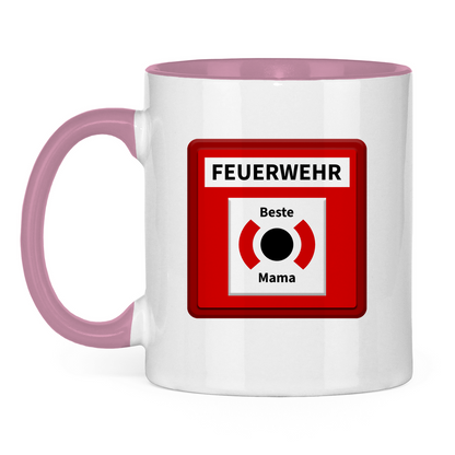 Tasse zweifarbig - Brandmelder Beste Mama