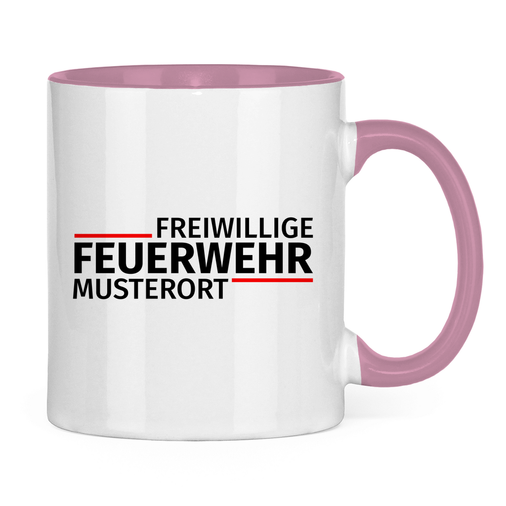 Tasse zweifarbig - Modern Freiwillige Feuerwehr [Personalisierbar]