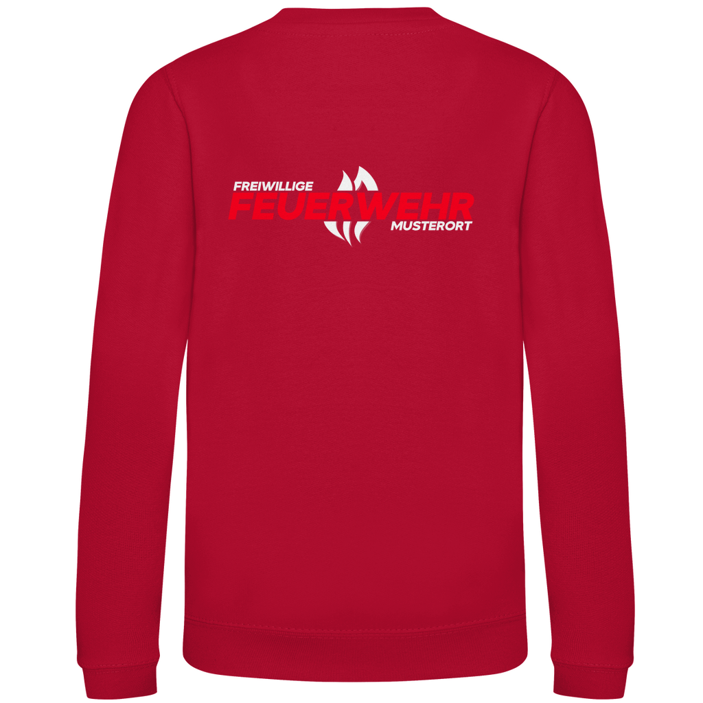 Kinder Sweatshirt - Flamme Freiwillige Feuerwehr Rot [Personalisierbar]
