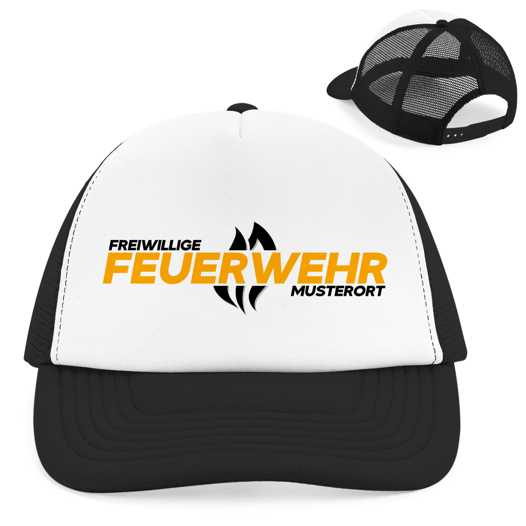 Retro Trucker Cap - Flamme Freiwillige Feuerwehr Gelb [Personalisierbar]