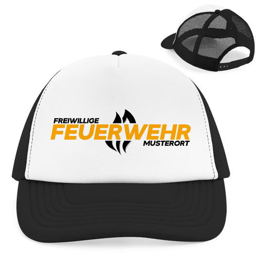 Retro Trucker Cap - Flamme Freiwillige Feuerwehr Gelb [Personalisierbar]