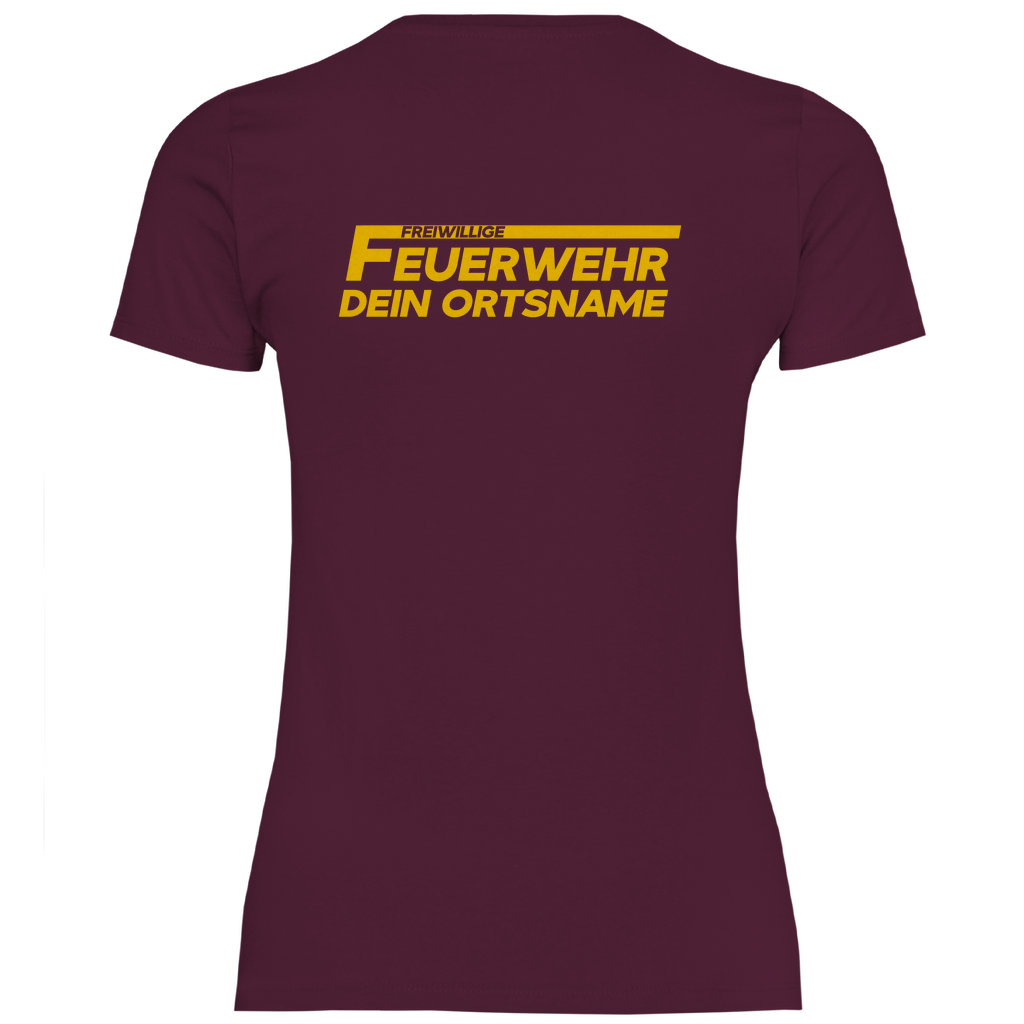 Damen T-Shirt - Freiwillige Feuerwehr Gelb (Personalisierbar)