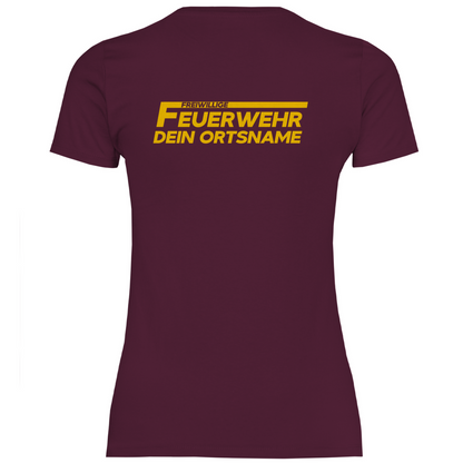 Damen T-Shirt - Freiwillige Feuerwehr Gelb (Personalisierbar)