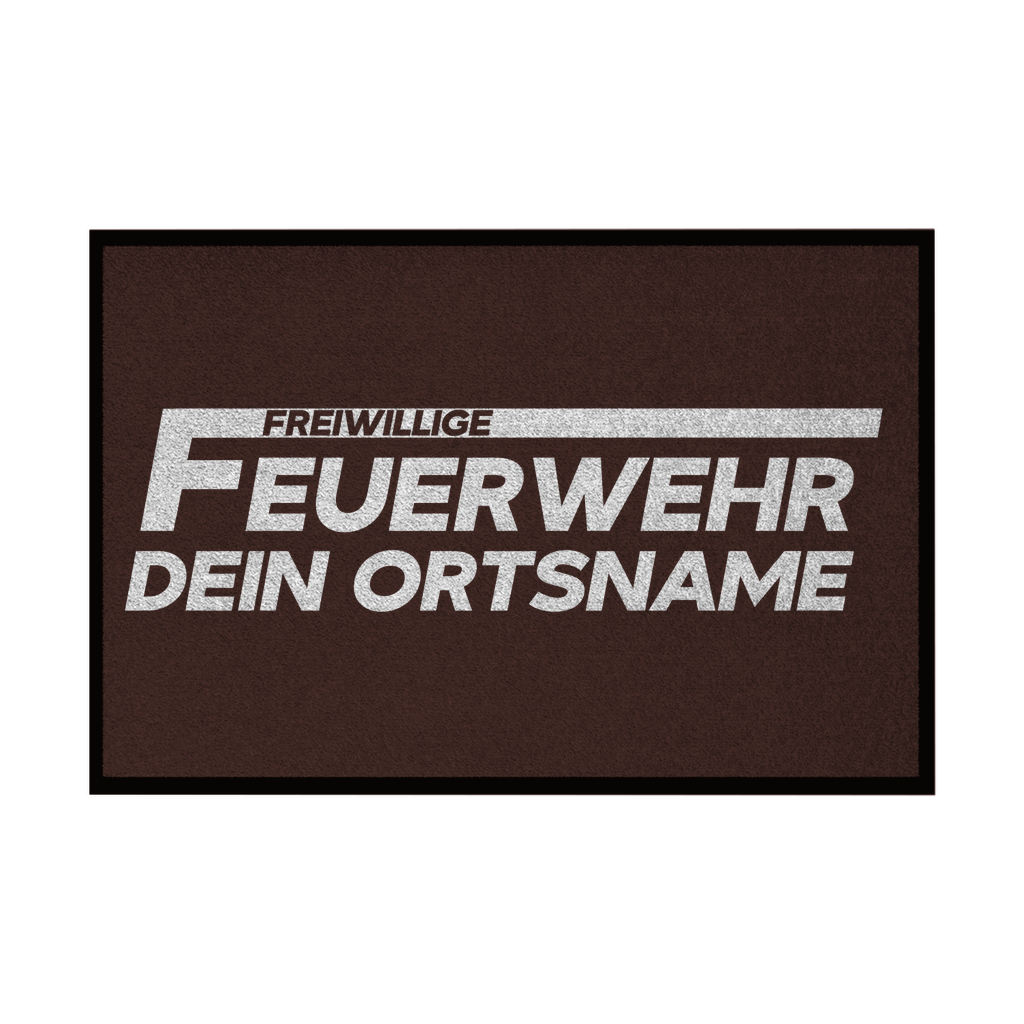 Fußmatte mit Gummirand - Freiwillige Feuerwehr Weiß (Personalisierbar)