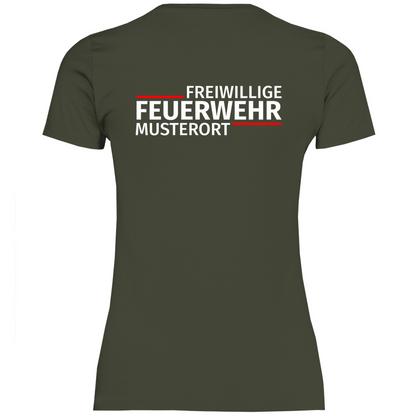 Damen T-Shirt - Modern Freiwillige Feuerwehr (Personalisierbar)