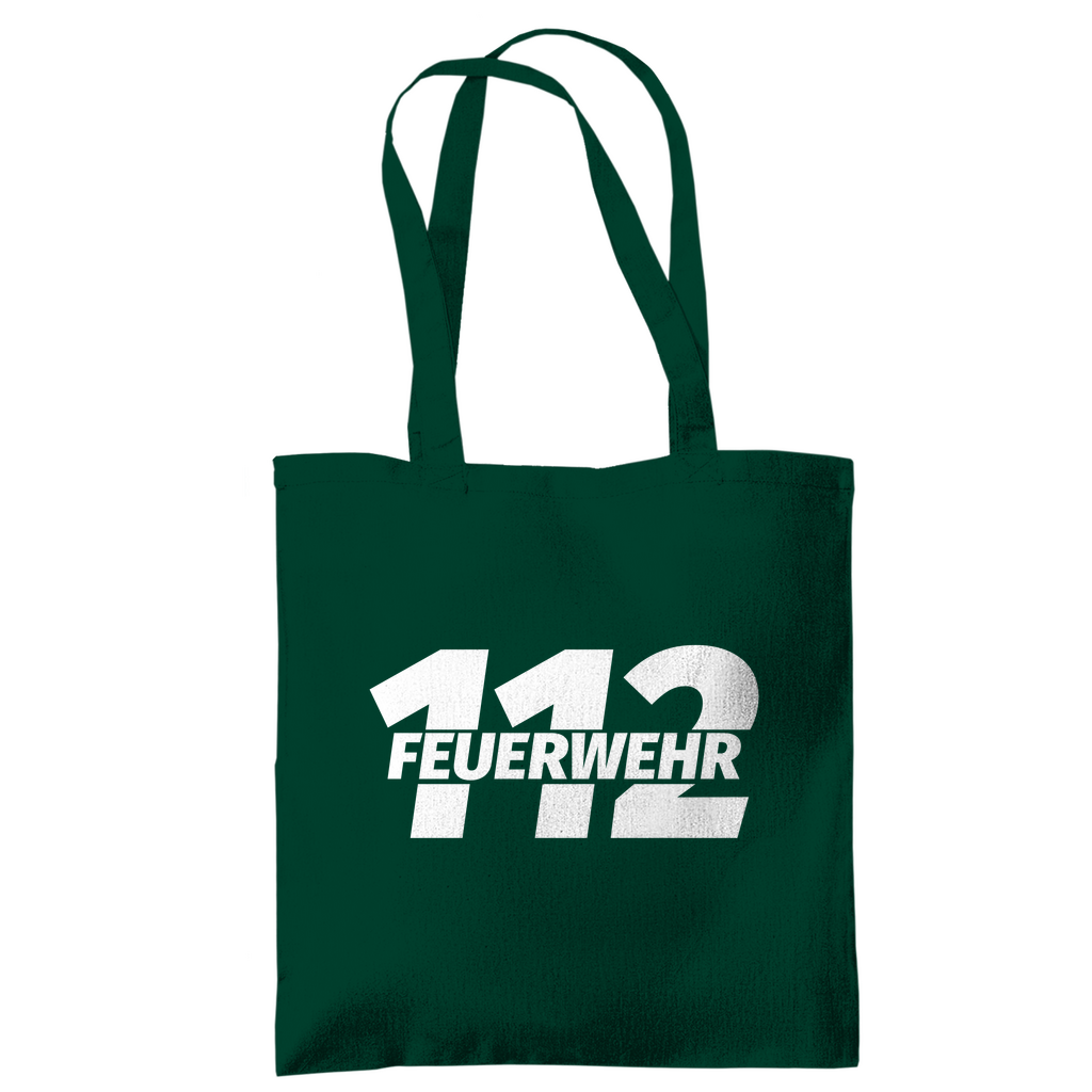 Tragetasche - 112 Feuerwehr Weiß