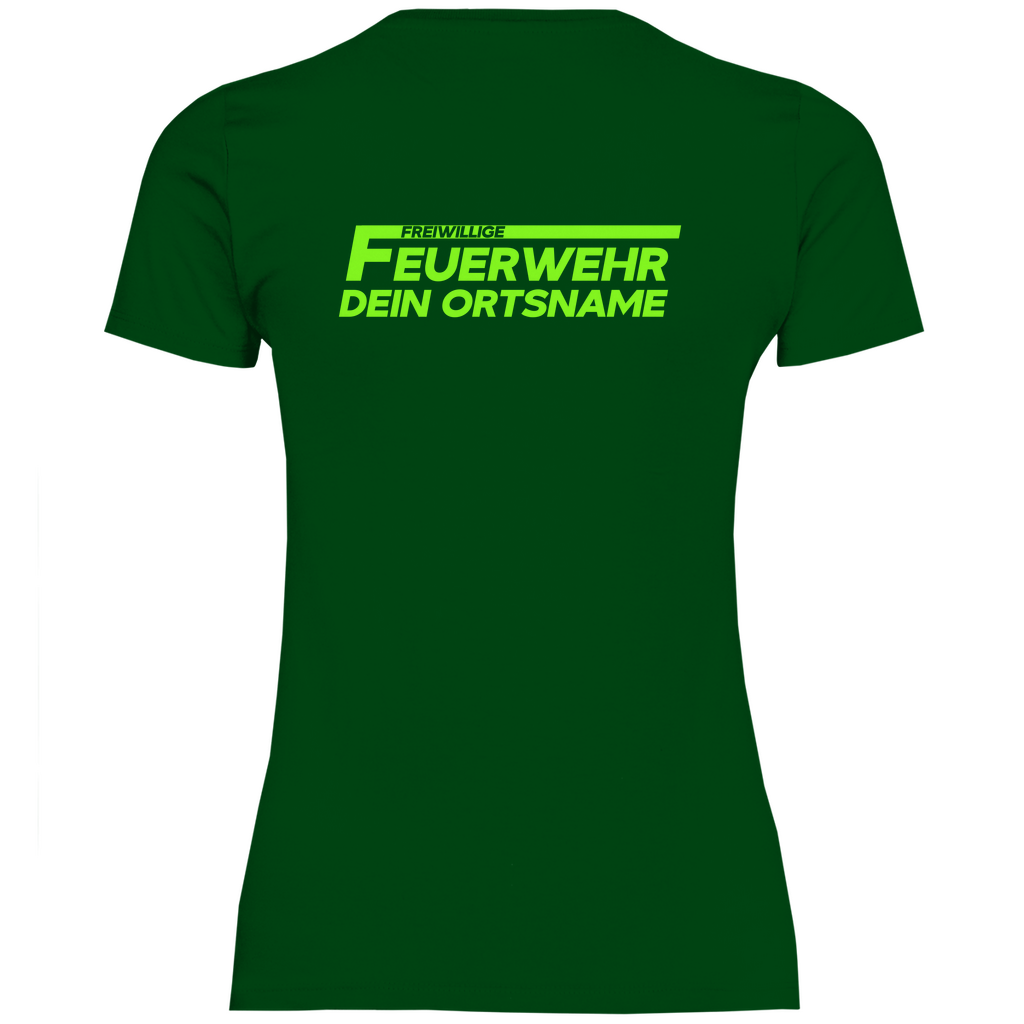 Damen T-Shirt - Freiwillige Feuerwehr Grün (Personalisierbar)