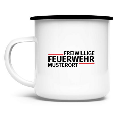 Emaille Tasse - Modern Freiwillige Feuerwehr [Personalisierbar]