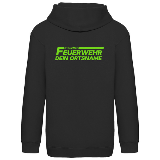 Kinder Hoodie - Freiwillige Feuerwehr Grün [Personalisierbar]