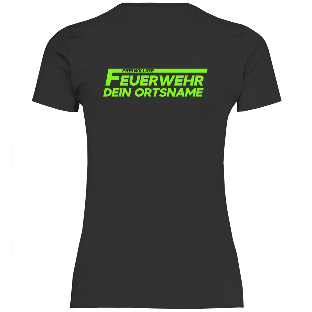 Damen T-Shirt - Freiwillige Feuerwehr Grün (Personalisierbar)