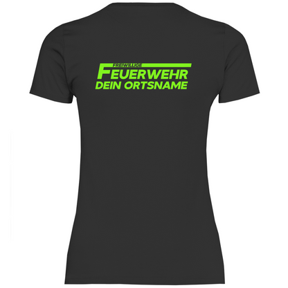Damen T-Shirt - Freiwillige Feuerwehr Grün (Personalisierbar)