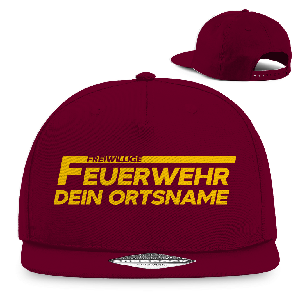 Snapback Rapper Cap - Freiwillige Feuerwehr Gelb [Personalisierbar]