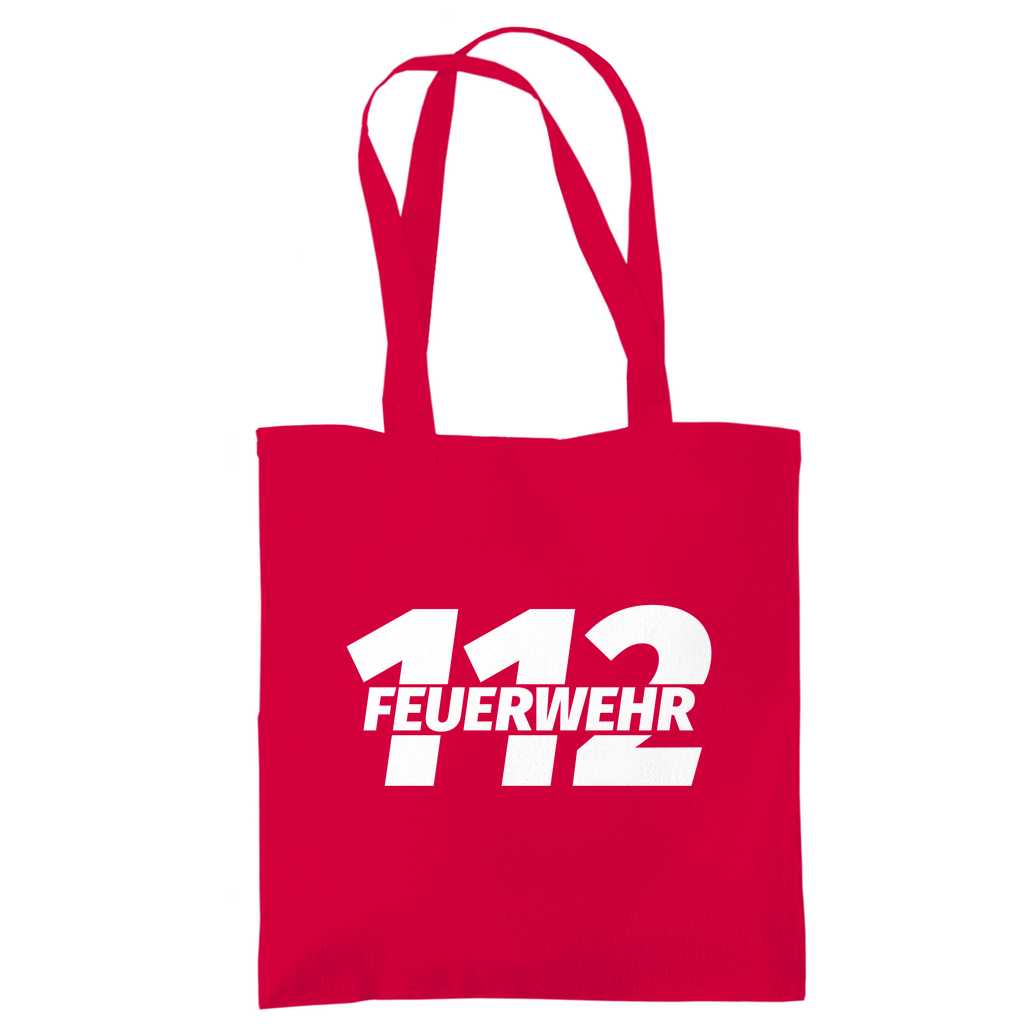 Tragetasche - 112 Feuerwehr Weiß