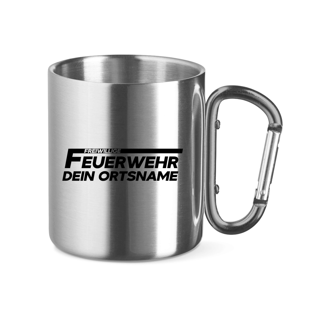 Edelstahltasse mit Karabinergriff - Freiwillige Feuerwehr [Personalisierbar]