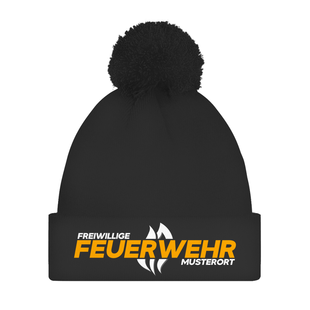 Bommelmütze - Flamme Freiwillige Feuerwehr Gelb [Personalisierbar]
