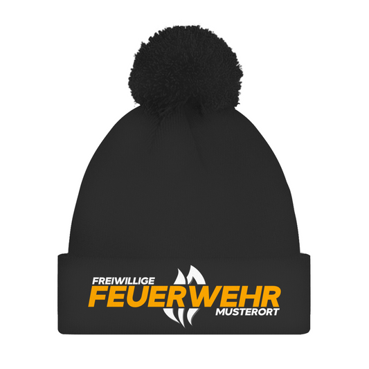 Bommelmütze - Flamme Freiwillige Feuerwehr Gelb [Personalisierbar]