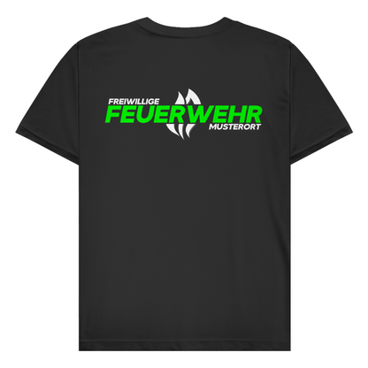 Herren T-Shirt - Flamme Freiwillige Feuerwehr Grün [Personalisierbar]