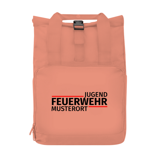Rucksack mit Seitentasche - Modern Jugendfeuerwehr [Personalisierbar]