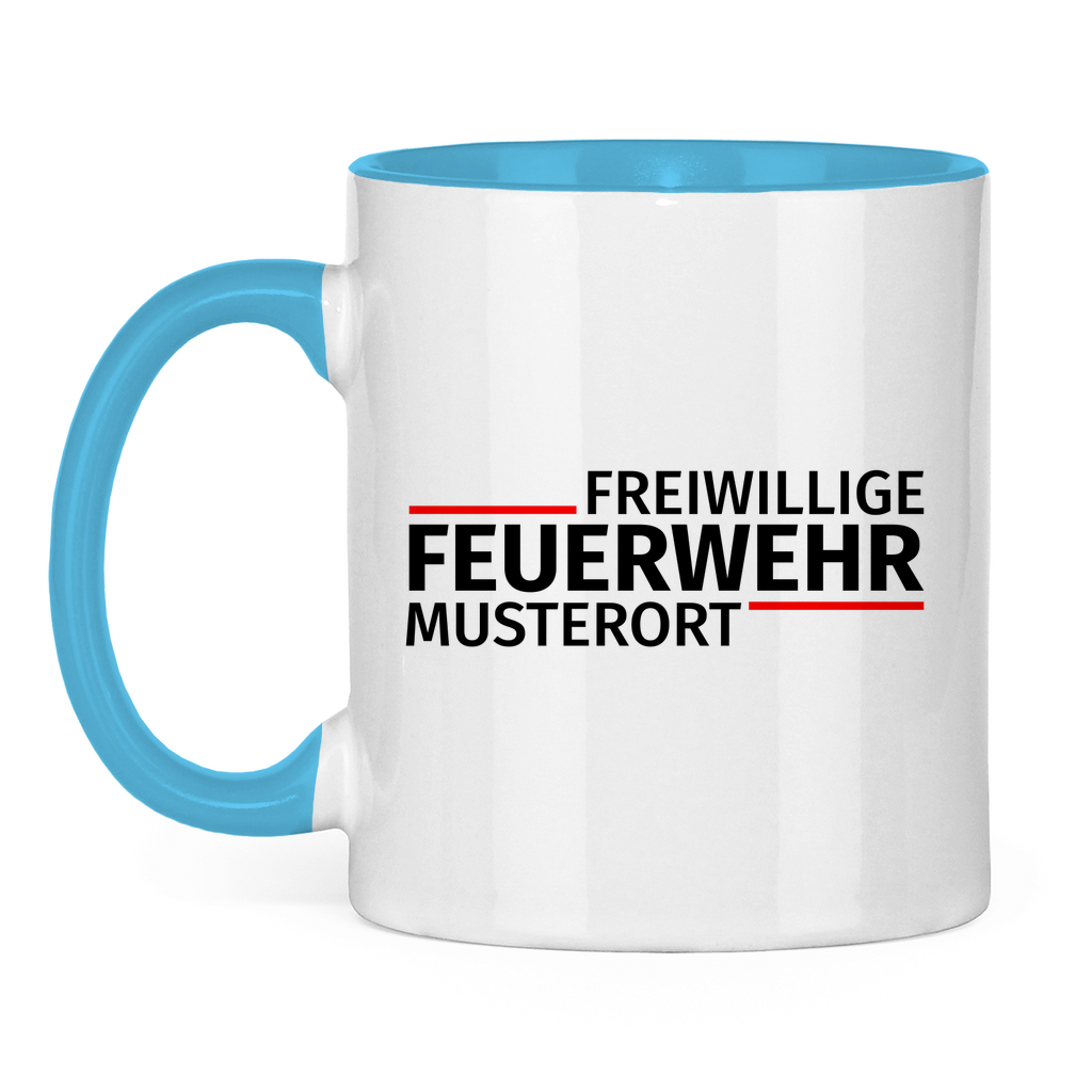Tasse zweifarbig - Modern Freiwillige Feuerwehr [Personalisierbar]